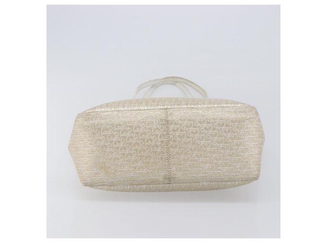 Borsa Tote Christian Dior Trotter Canvas Gold Auth 206023A D'oro - vista 6