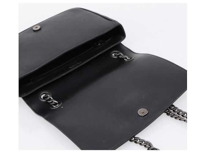 Borsa a tracolla con catena PRADA in pelle Bianco Nero Auth mr2939A - vista 18