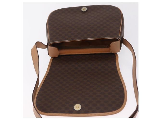 Céline Borsa a tracolla CELINE Macadam PVC Marrone Tono Oro Auth mr3037A - vista 10