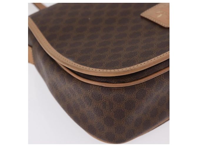 Céline Borsa a tracolla CELINE Macadam PVC Marrone Tono Oro Auth mr3037A - vista 18