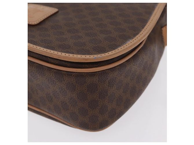 Céline Borsa a tracolla CELINE Macadam PVC Marrone Tono Oro Auth mr3037A - vista 19