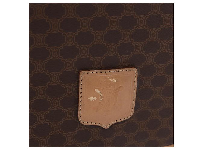 Céline Borsa a tracolla CELINE Macadam PVC Marrone Tono Oro Auth mr3037A - vista 2