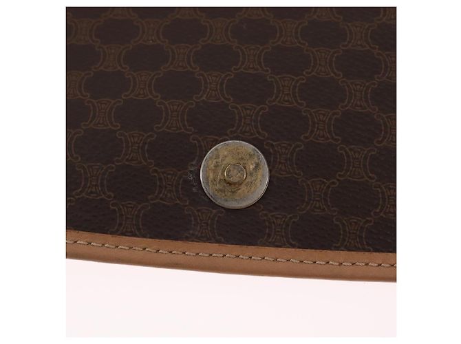 Céline Borsa a tracolla CELINE Macadam PVC Marrone Tono Oro Auth mr3037A - vista 22