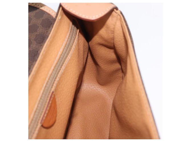 Céline Borsa a tracolla CELINE Macadam PVC Marrone Tono Oro Auth mr3037A - vista 24