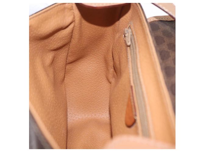 Céline Borsa a tracolla CELINE Macadam PVC Marrone Tono Oro Auth mr3037A - vista 25