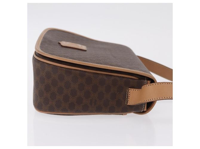 Céline Borsa a tracolla CELINE Macadam PVC Marrone Tono Oro Auth mr3037A - vista 5