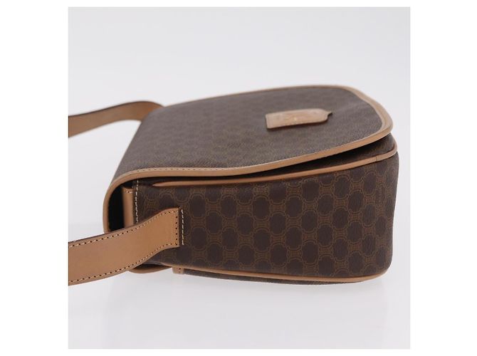 Céline Borsa a tracolla CELINE Macadam PVC Marrone Tono Oro Auth mr3037A - vista 6