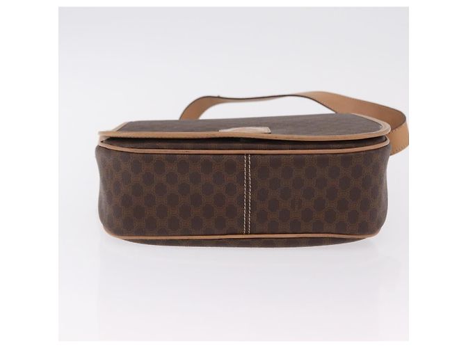 Céline Borsa a tracolla CELINE Macadam PVC Marrone Tono Oro Auth mr3037A - vista 7