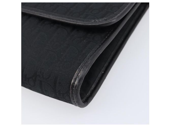 Borsa a tracolla con catena Christian Dior Trotter Canvas Nero Oro Auth ep16160 D'oro - vista 14