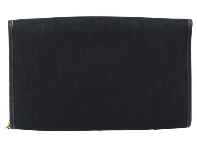 Borsa a tracolla con catena Christian Dior Trotter Canvas Nero Oro Auth ep16160 D'oro - vista 2