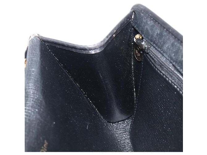 Borsa a tracolla con catena Christian Dior Trotter Canvas Nero Oro Auth ep16160 D'oro - vista 21
