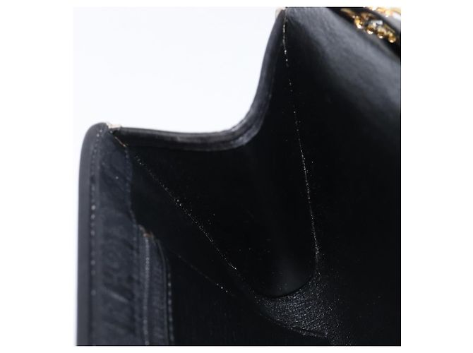 Borsa a tracolla con catena Christian Dior Trotter Canvas Nero Oro Auth ep16160 D'oro - vista 22