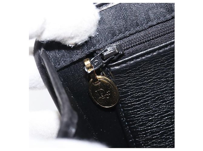 Borsa a tracolla con catena Christian Dior Trotter Canvas Nero Oro Auth ep16160 D'oro - vista 23