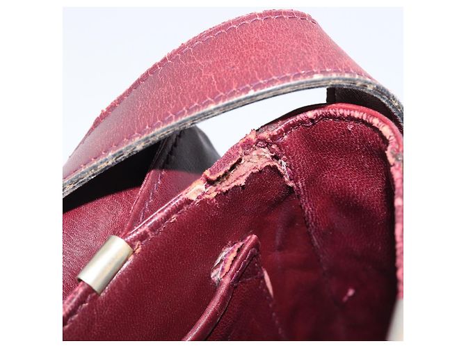 Edge Céline Borsa a tracolla CELINE in pelle Bordeaux Gold Auth ep15984 D'oro Bordò - vista 11