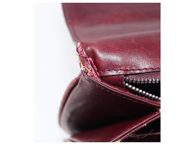 Edge Céline Borsa a tracolla CELINE in pelle Bordeaux Gold Auth ep15984 D'oro Bordò - vista 12