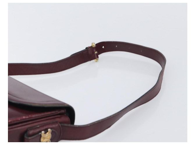 Edge Céline Borsa a tracolla CELINE in pelle Bordeaux Gold Auth ep15984 D'oro Bordò - vista 14