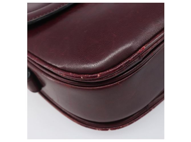 Edge Céline Borsa a tracolla CELINE in pelle Bordeaux Gold Auth ep15984 D'oro Bordò - vista 15