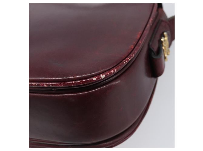 Edge Céline Borsa a tracolla CELINE in pelle Bordeaux Gold Auth ep15984 D'oro Bordò - vista 16