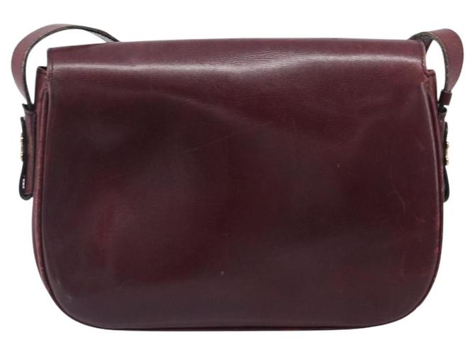 Edge Céline Borsa a tracolla CELINE in pelle Bordeaux Gold Auth ep15984 D'oro Bordò - vista 2
