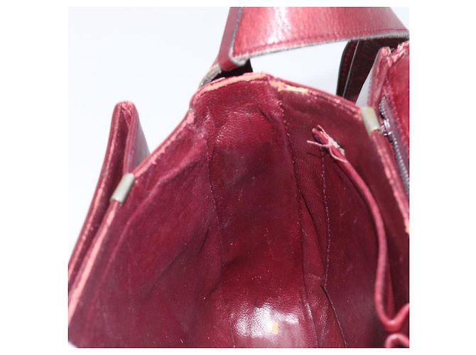 Edge Céline Borsa a tracolla CELINE in pelle Bordeaux Gold Auth ep15984 D'oro Bordò - vista 23