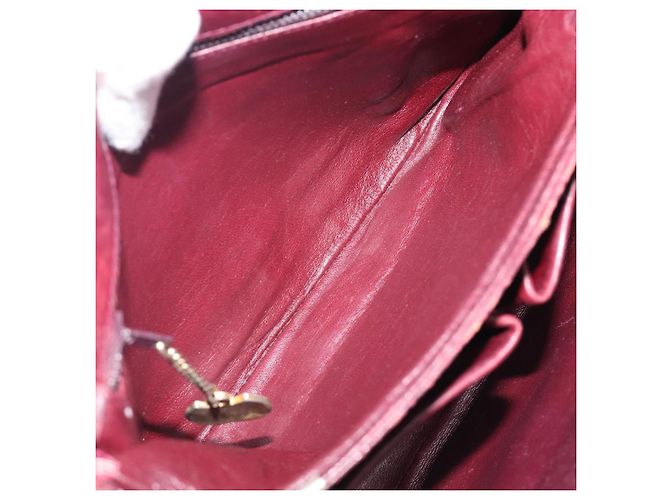 Edge Céline Borsa a tracolla CELINE in pelle Bordeaux Gold Auth ep15984 D'oro Bordò - vista 25