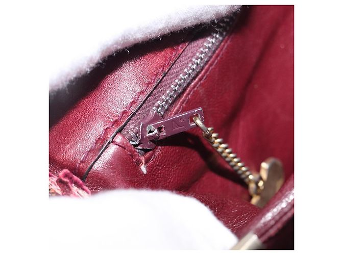 Edge Céline Borsa a tracolla CELINE in pelle Bordeaux Gold Auth ep15984 D'oro Bordò - vista 26