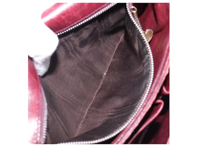 Edge Céline Borsa a tracolla CELINE in pelle Bordeaux Gold Auth ep15984 D'oro Bordò - vista 27