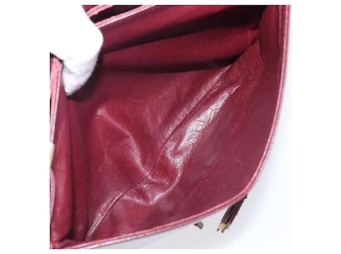 Edge Céline Borsa a tracolla CELINE in pelle Bordeaux Gold Auth ep15984 D'oro Bordò - vista 28
