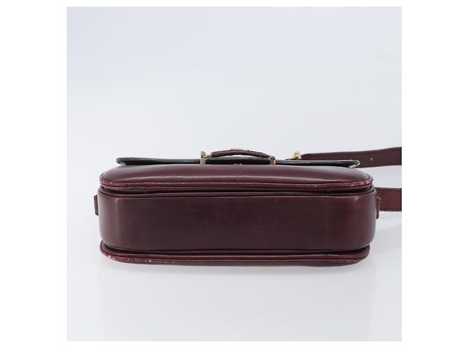 Edge Céline Borsa a tracolla CELINE in pelle Bordeaux Gold Auth ep15984 D'oro Bordò - vista 5