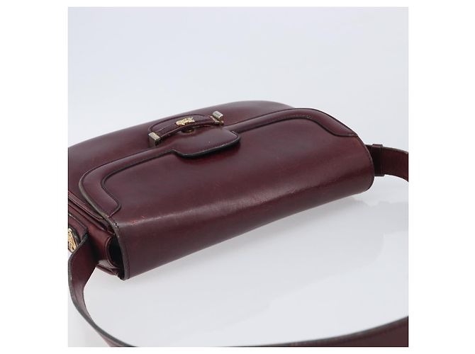 Edge Céline Borsa a tracolla CELINE in pelle Bordeaux Gold Auth ep15984 D'oro Bordò - vista 6