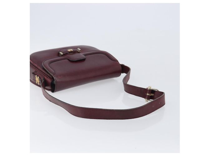 Edge Céline Borsa a tracolla CELINE in pelle Bordeaux Gold Auth ep15984 D'oro Bordò - vista 7