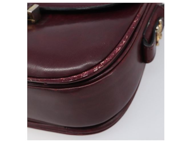 Edge Céline Borsa a tracolla CELINE in pelle Bordeaux Gold Auth ep15984 D'oro Bordò - vista 8