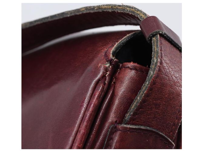 Edge Céline Borsa a tracolla CELINE in pelle Bordeaux Gold Auth ep15984 D'oro Bordò - vista 9