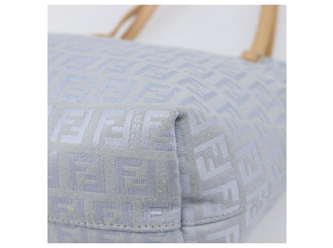 FENDI Zucchino Canvas Tote Bag Hellblau Silber 8BH079 Auth bs37243 - Ansicht 10