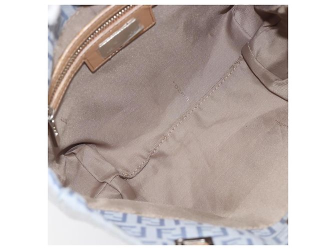 FENDI Zucchino Canvas Tote Bag Hellblau Silber 8BH079 Auth bs37243 - Ansicht 11