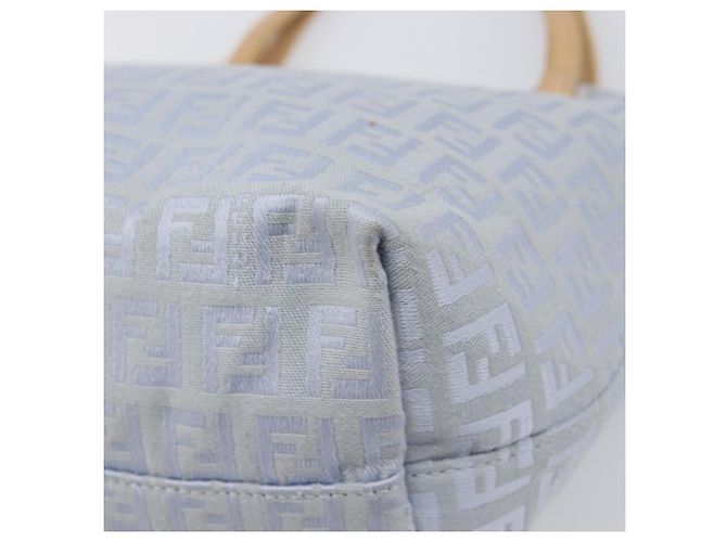 FENDI Zucchino Canvas Tote Bag Hellblau Silber 8BH079 Auth bs37243 - Ansicht 15