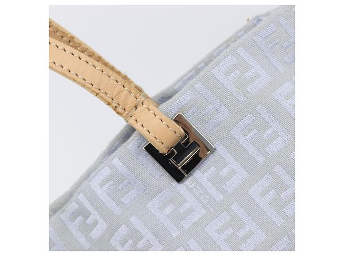 FENDI Zucchino Canvas Tote Bag Hellblau Silber 8BH079 Auth bs37243 - Ansicht 17