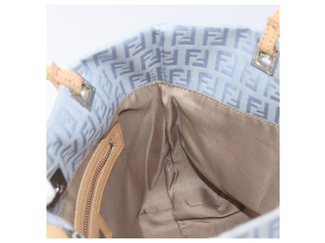 FENDI Zucchino Canvas Tote Bag Hellblau Silber 8BH079 Auth bs37243 - Ansicht 19