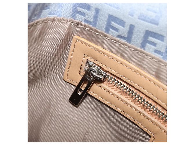 FENDI Zucchino Canvas Tote Bag Hellblau Silber 8BH079 Auth bs37243 - Ansicht 21
