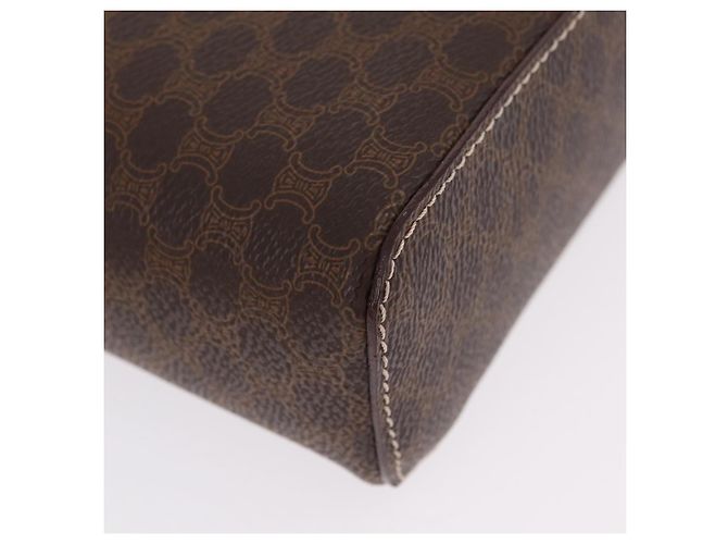 Céline Necessaire per cosmetici CELINE Macadam Vanity PVC Brown Gold Tone Auth ki6895M Marrone - vista 14