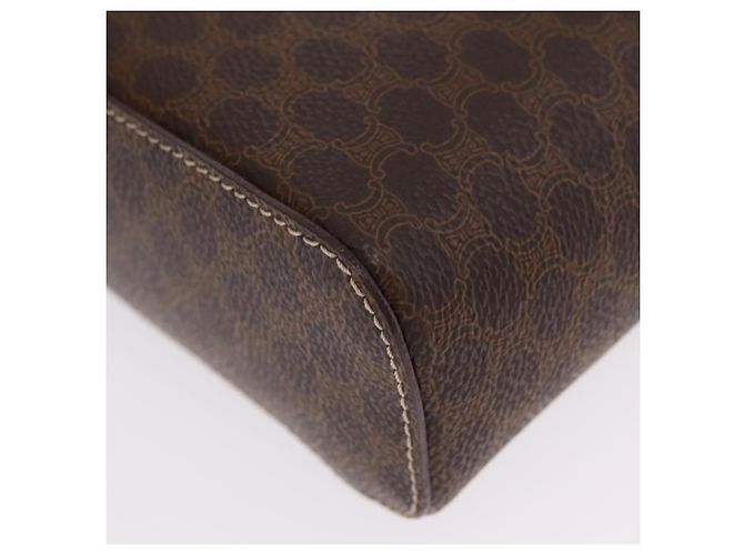 Céline Necessaire per cosmetici CELINE Macadam Vanity PVC Brown Gold Tone Auth ki6895M Marrone - vista 15