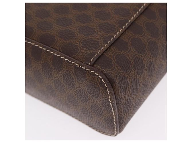 Céline Necessaire per cosmetici CELINE Macadam Vanity PVC Brown Gold Tone Auth ki6895M Marrone - vista 17
