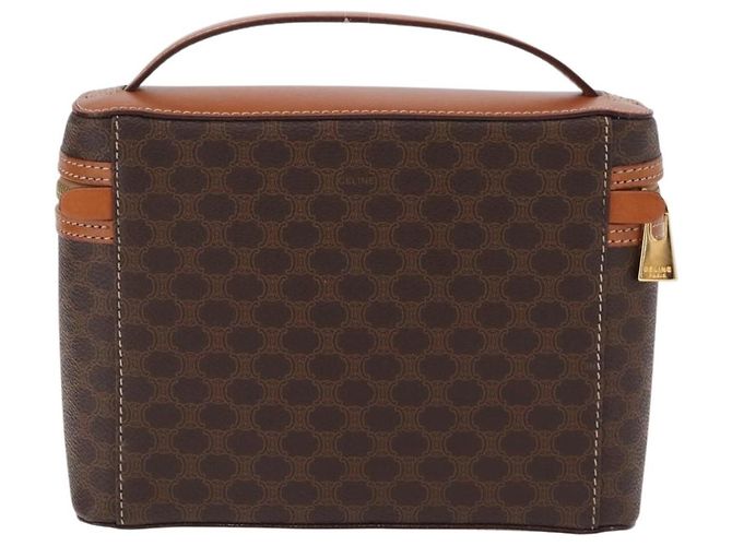 Céline Necessaire per cosmetici CELINE Macadam Vanity PVC Brown Gold Tone Auth ki6895M Marrone - vista 2
