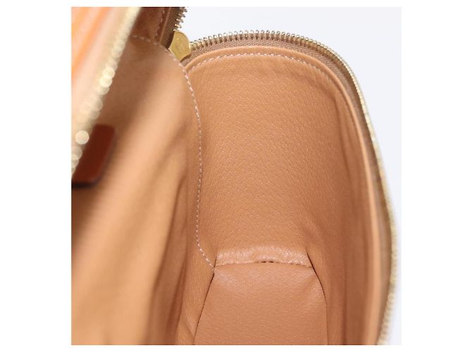 Céline Necessaire per cosmetici CELINE Macadam Vanity PVC Brown Gold Tone Auth ki6895M Marrone - vista 21