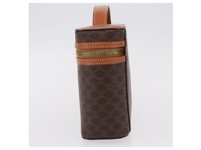 Céline Necessaire per cosmetici CELINE Macadam Vanity PVC Brown Gold Tone Auth ki6895M Marrone - vista 3