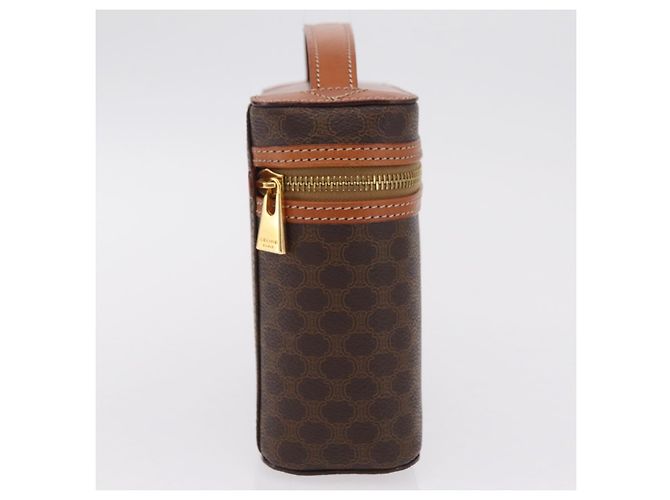 Céline Necessaire per cosmetici CELINE Macadam Vanity PVC Brown Gold Tone Auth ki6895M Marrone - vista 4