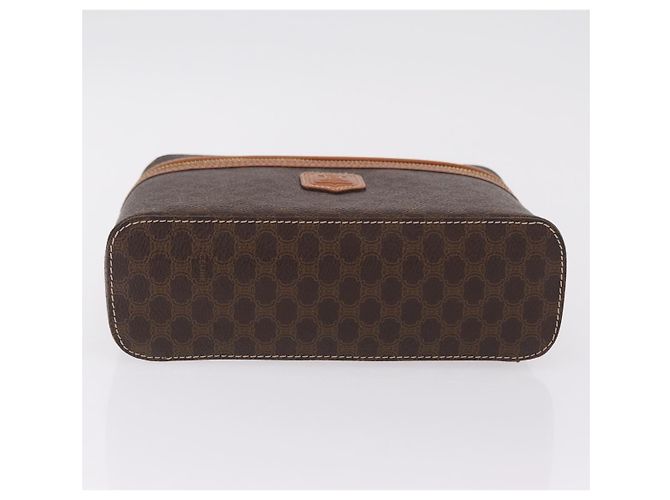 Céline Necessaire per cosmetici CELINE Macadam Vanity PVC Brown Gold Tone Auth ki6895M Marrone - vista 5
