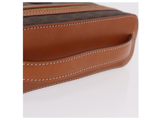 Céline Necessaire per cosmetici CELINE Macadam Vanity PVC Brown Gold Tone Auth ki6895M Marrone - vista 7