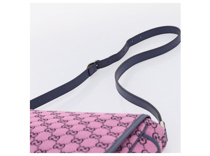 Borsa a tracolla per bambini GUCCI GG Canvas Rosa Argento Auth mr2971A - vista 14