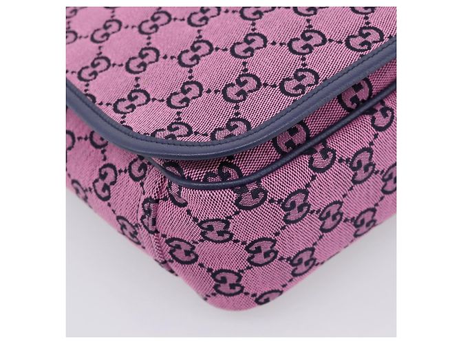 Borsa a tracolla per bambini GUCCI GG Canvas Rosa Argento Auth mr2971A - vista 15